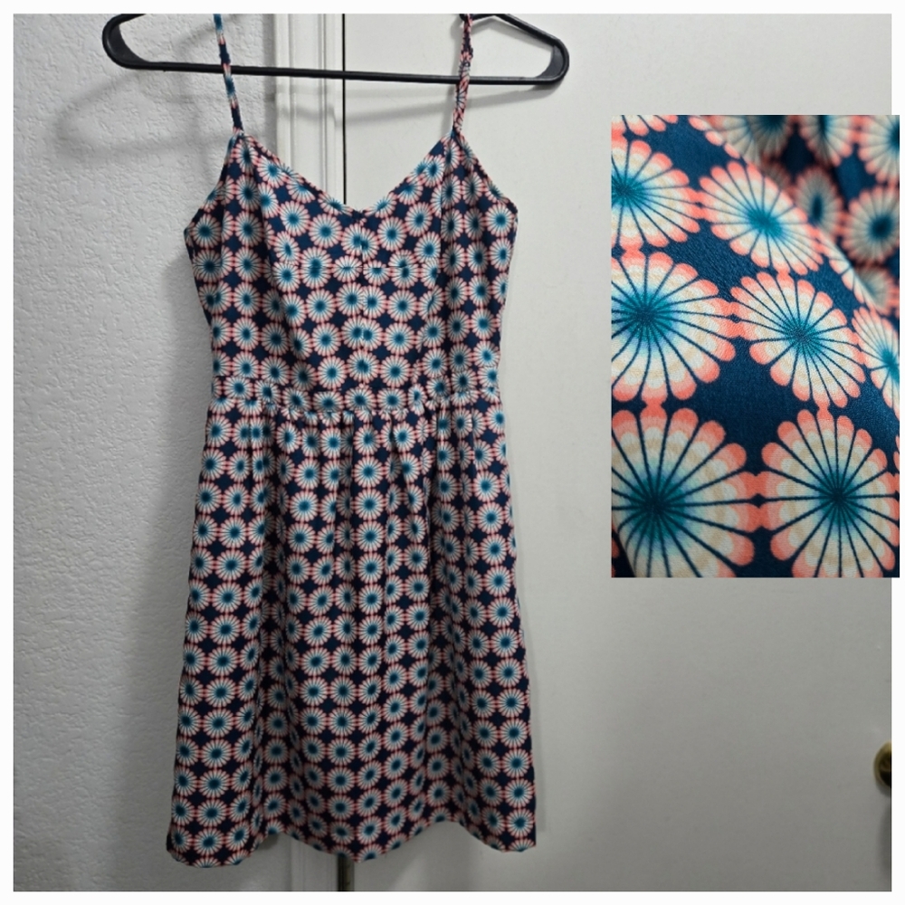 J Crew Pink Floral Summer Mini Dress with Pockets Sweetheart Neckline Lined S 00